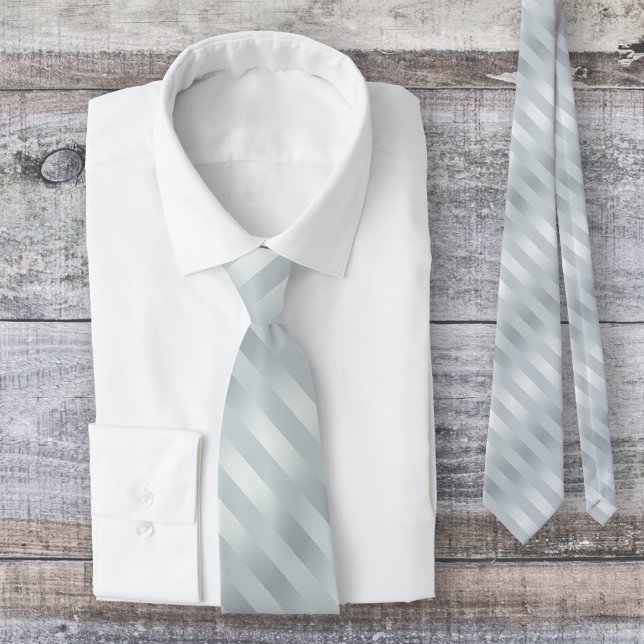 Silver Powder Blue Grått Stripe Tie Slips (Skapare uppladdad)