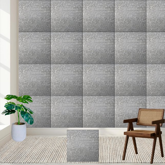 Silver-prickad stenlik Snyggt Golv Texturerad Kakelplatta (Silver Dotted Stone-like Stylish Floor Textured Ceramic Tile)