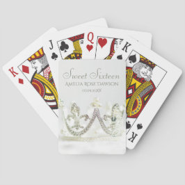 Silver Princess Crown Sweet Sixteen Party Favor Casinokort