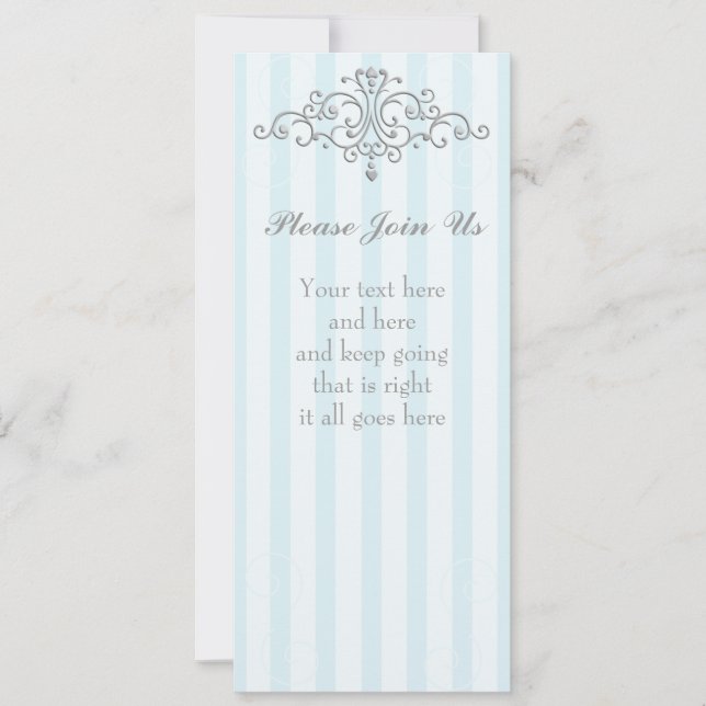 Silver Princess Filigree Inbjudningar (Framsida)