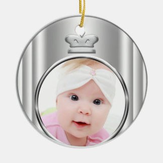 Silver Princess Krona Flicka Photo Ornament