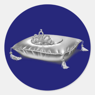 Silver Princess Tiara Runt Klistermärke