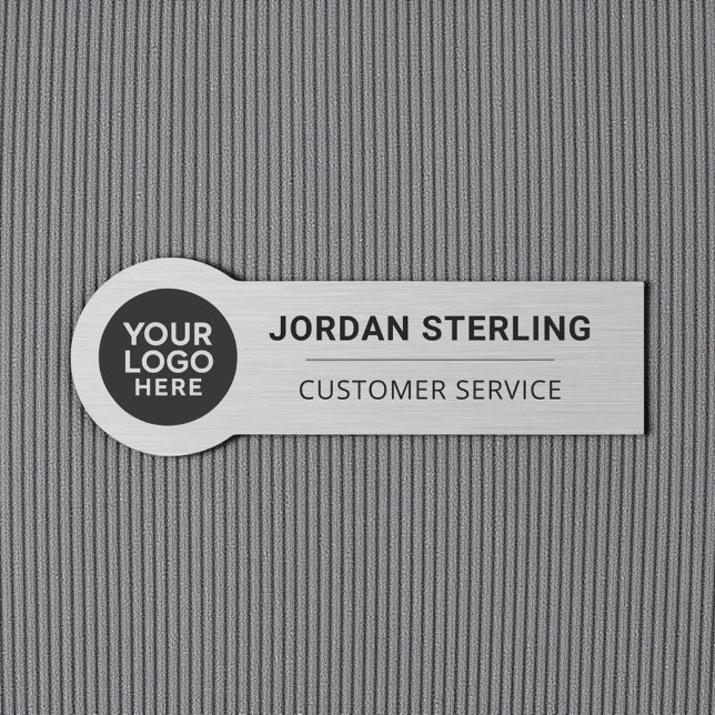 Silver Professional Modern Logo Company Corporate  Namnbricka (Skapare uppladdad)