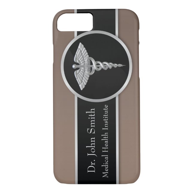 Silver Professionell Medical Caduceus Case-Mate iPhone Skal (Baksida)