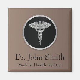 Silver Professionell Medical Caduceus - Magnet