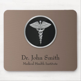 Silver Professionell Medical Caduceus - Mousepad Musmatta