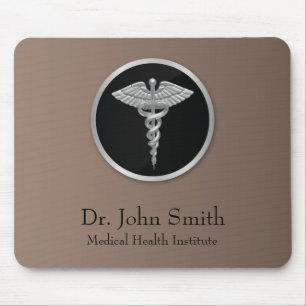Silver Professionell Medical Caduceus - Mousepad Musmatta
