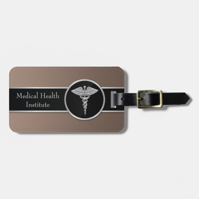 Silver Professionell Medicinsk Kaduceus - Bagagela Bagagebricka (Horisontell Framsida)