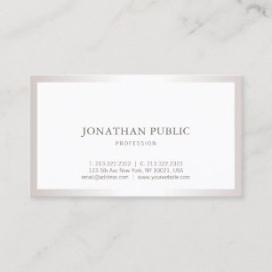 Silver Professionell Plain Sleek Snyggt Modern Visitkort