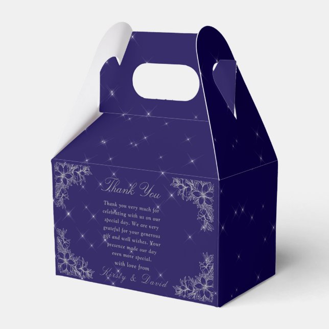 Silver Prydd Bröllopsblomma Presentaskar (Framsidan Sidan)