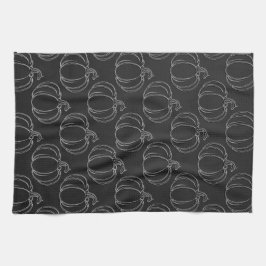 Silver Pumpkin Halloween Kökshandduk