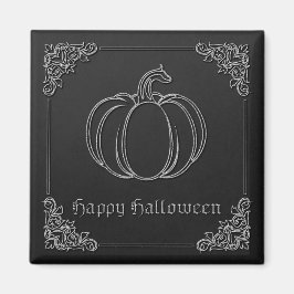 Silver Pumpkin Halloween Magnet