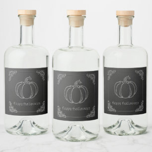 Silver Pumpkin Halloween Spritflaskor Etikett