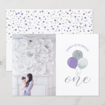 Silver & Purple Ballonger | Flickas 1-års födelsed