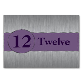 Silver & Purple Bordskortsmall Bordsnummer