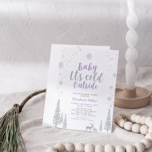 Silver & Purple Vinter Värld Flickig Bebis Baby Sh
