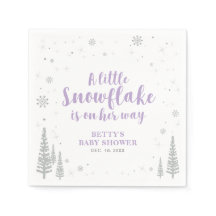 Silver & Purple Vinter Värld Snö Babyfirande