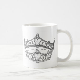 Silver Queen of Hearts krona tiara mugg
