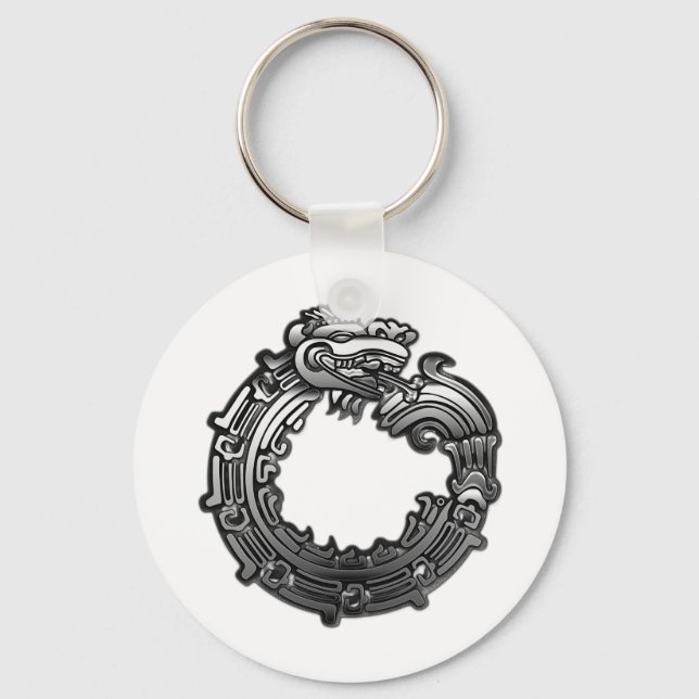 Silver Quetzalcoatl Nyckelring (Framsida)