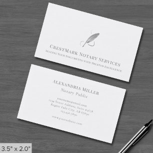 Silver Quill Notary Visitkort