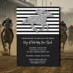 Silver Racehorse at at Track Inbjudningar