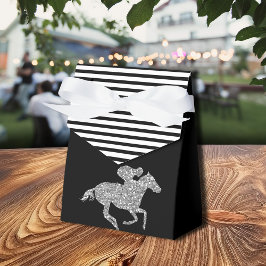 Silver Racehorse Black White Rand Presentaskar