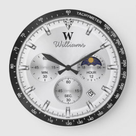 Silver Racing Dial Luxury Chronograph Stor Klocka