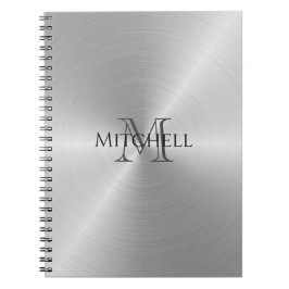 Silver Radial Metallic Monogram Anteckningsbok