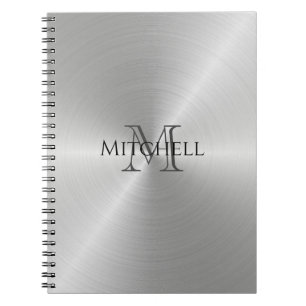 Silver Radial Metallic Monogram Anteckningsbok