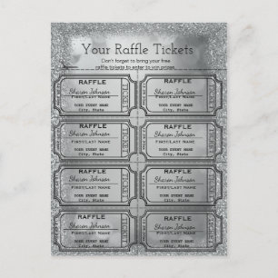 Silver Raffle Biljett Vykort