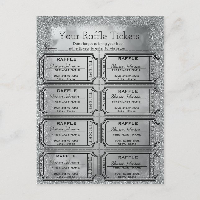 Silver Raffle Biljett Vykort (Framsida)