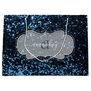 Silver Ram Blå flottan Royal Monogram Namn Glitte