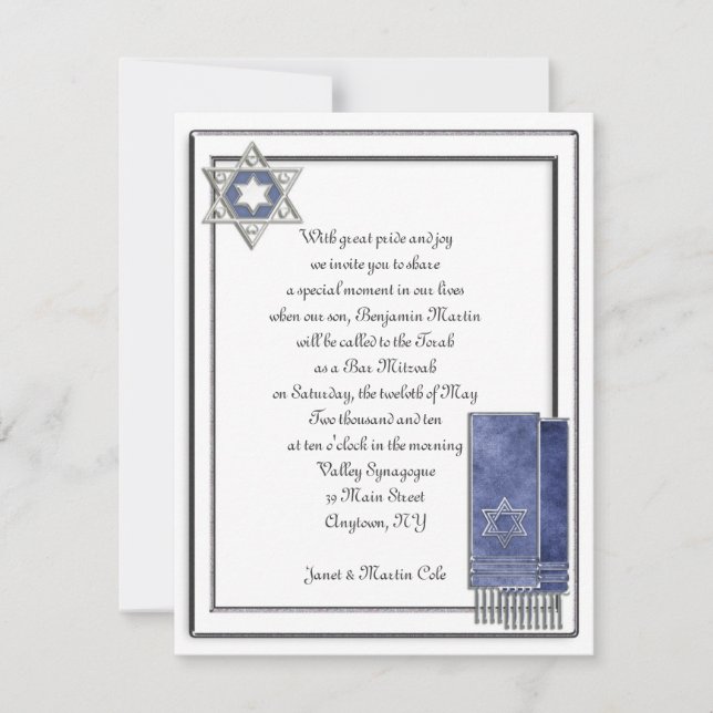 Silver Ram Pub Mitzvah Inbjudningar (Framsida)