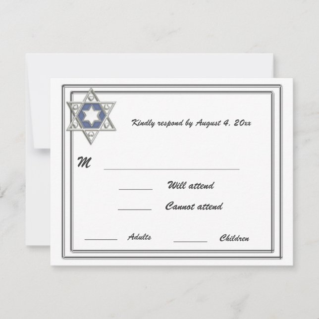 Silver Ram Star Pub Mitzvah OSA Kort (Framsida)