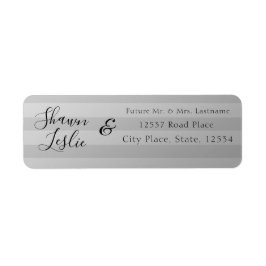 Silver Rand Bröllop-adressetikett för återsändande Returadress Etikett