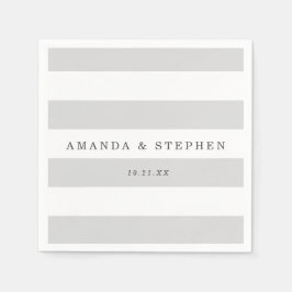 Silver Rand Bröllop Pappersservett