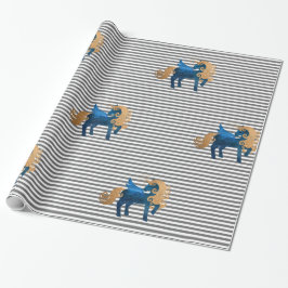 Silver Rand-flottan Unicorn BIRTHDAY BRÖLLOP WRAP Presentpapper