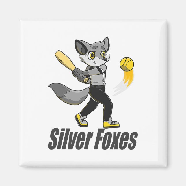 Silver Rävar Softll  Magnet (Framsidan)
