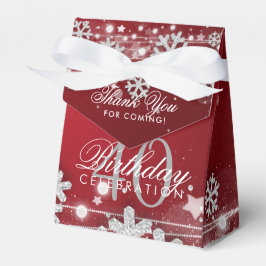 Silver Red Winter 40 Birthday Tack Presentaskar