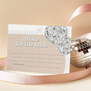 Silver Retro Disco Adress till Bride Card Tilläggskort