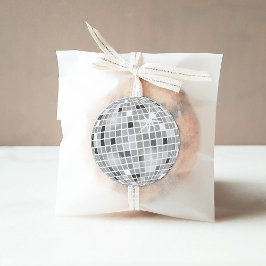 Silver Retro Disco Groovy Bröllopsdusch  Runt Klistermärke
