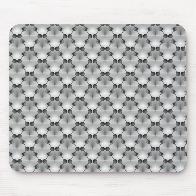 Silver Retro Funk Circles Mousepad Musmatta (Framsidan)