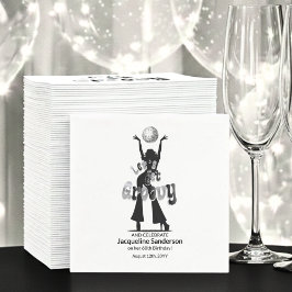 Silver Retro Let's Get Groovy 60th Birthday Pappersservett