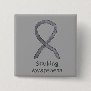 Silver Ribbon Art Anpassningsbar Stift Knapp