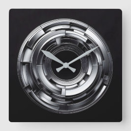 silver rings fyrkantig klocka