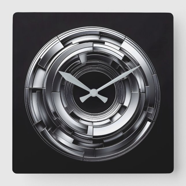 silver rings fyrkantig klocka (Framsida)