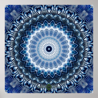 Silver Ripples Mandala 2 Poster
