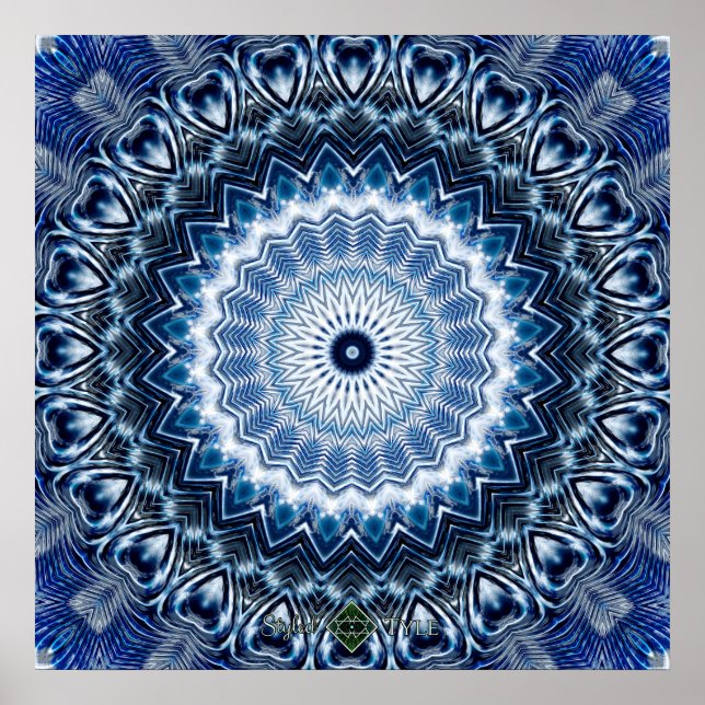 Silver Ripples Mandala 2 Poster (Framsidan)