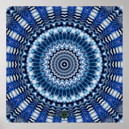 Silver Ripples Mandala Poster