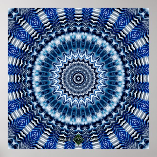 Silver Ripples Mandala Poster (Framsidan)